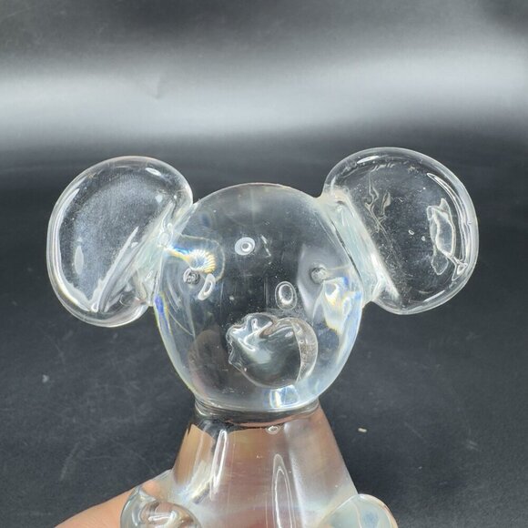 1980s Clear Glass Koala Bear Figurine Paperweight Glassware Whimsical Figure - Picture 4 of 10